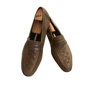 Vintage Oleg Cassini Taupe Soft Leather Men’s Slip On Loafer sz 11